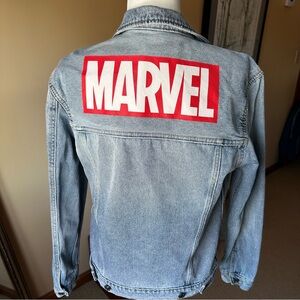 Marvel Denim Jacket with Red Logo Men’s XS